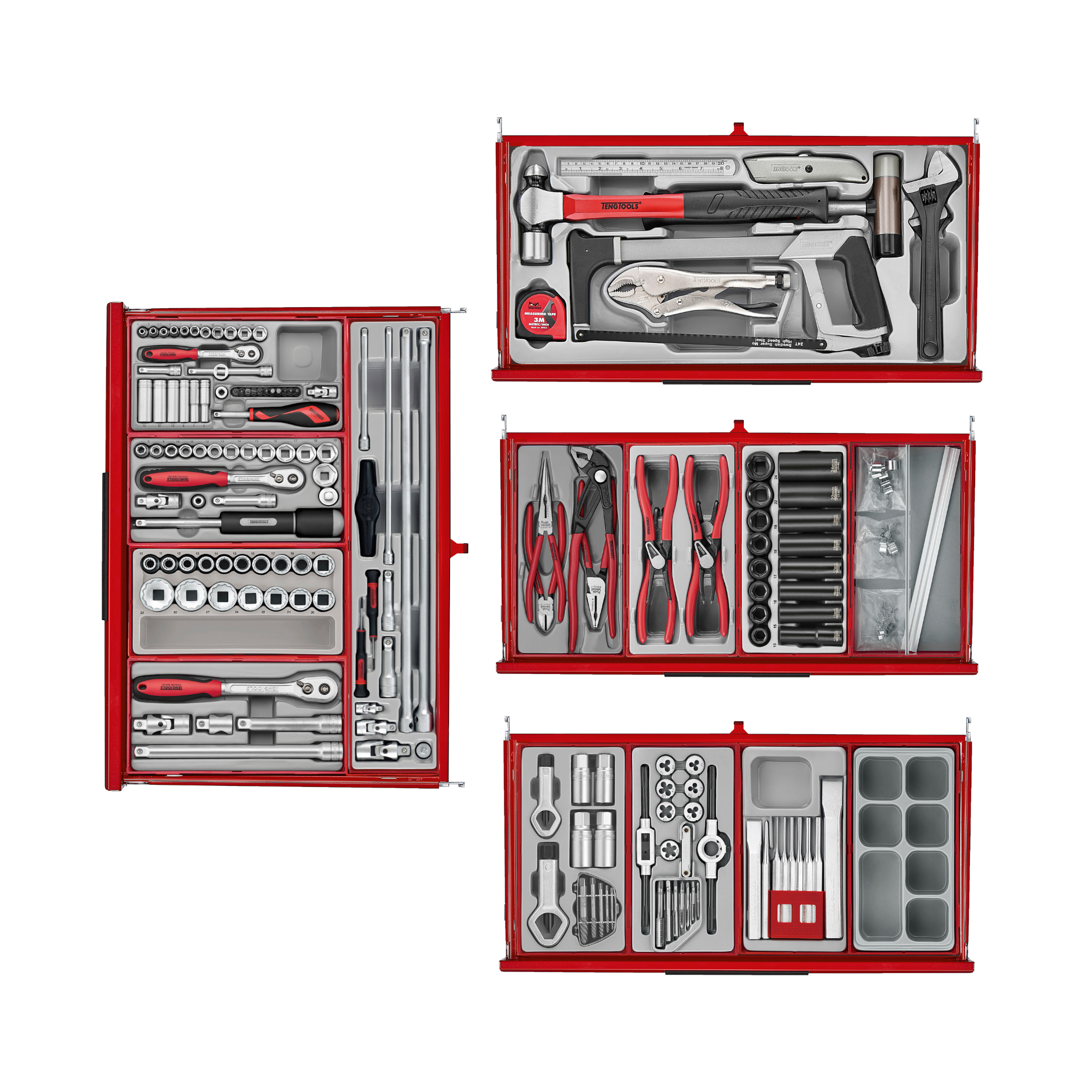 Teng Tools 753 Piece PRO35 26 Inch Wide Red Mega Master Tool Kit