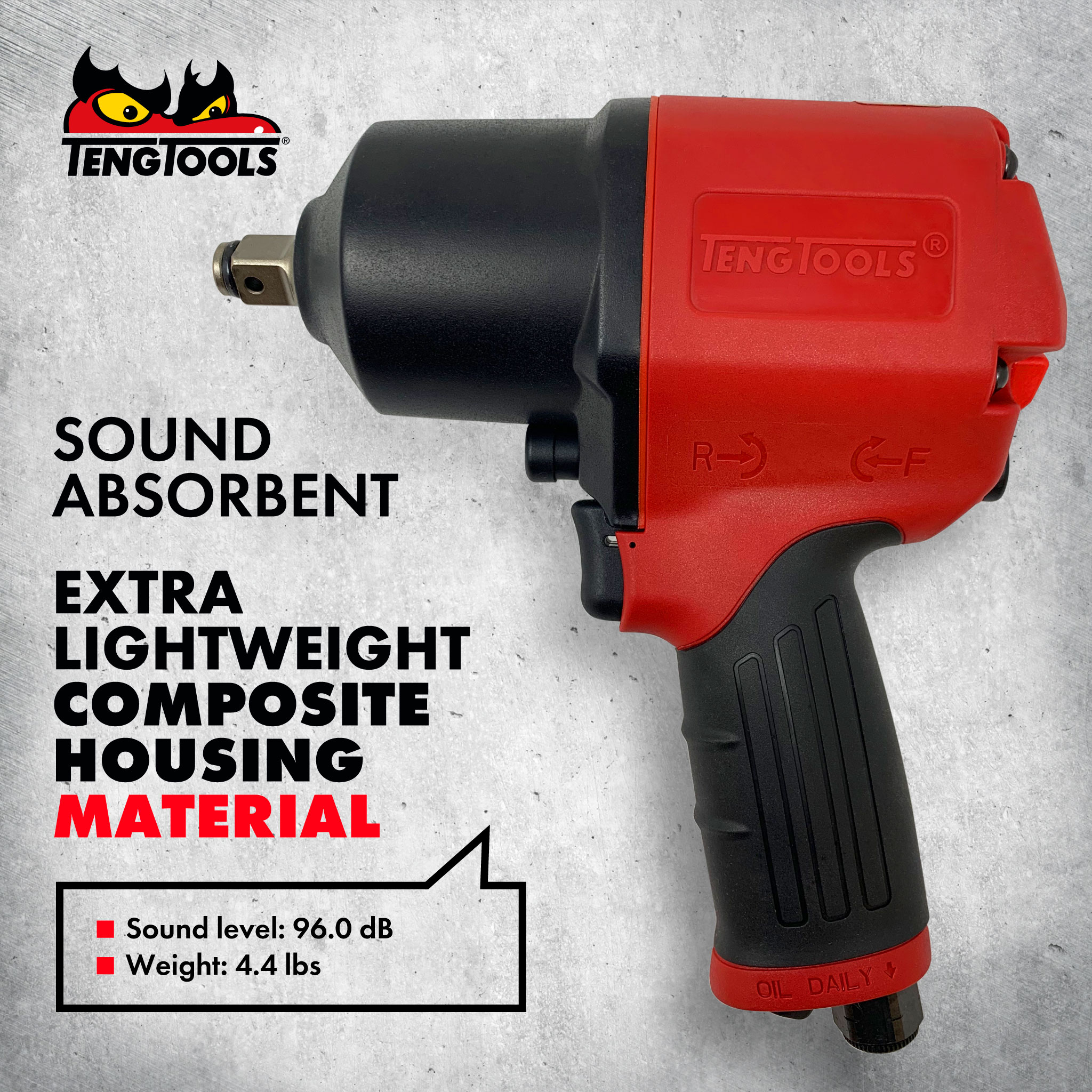 Teng Tools 1/2 Inch Drive Reversible High Torque Composite Air Impact