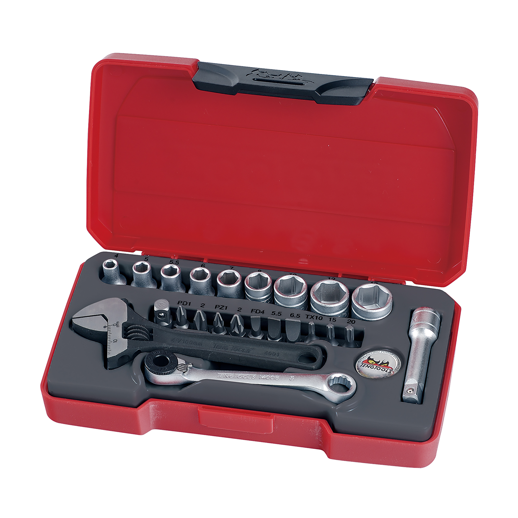 Teng Tools - 23 Piece 1/4 Inch Drive Socket Set - T1423